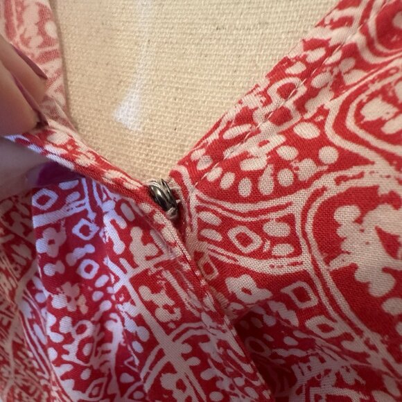 Splendid Romper Women’s Medium Red And White Rayon Drawstring Spaghetti Strap - Picture 7 of 16